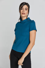 Load image into Gallery viewer, Short Sleeve Petrol Blue Top