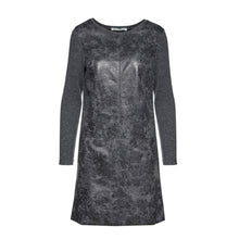 Load image into Gallery viewer, Dark Grey Dress with Faux Leather Front