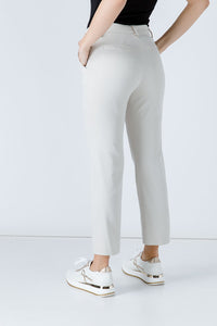 Sand Colour Fitted Stretch Pants