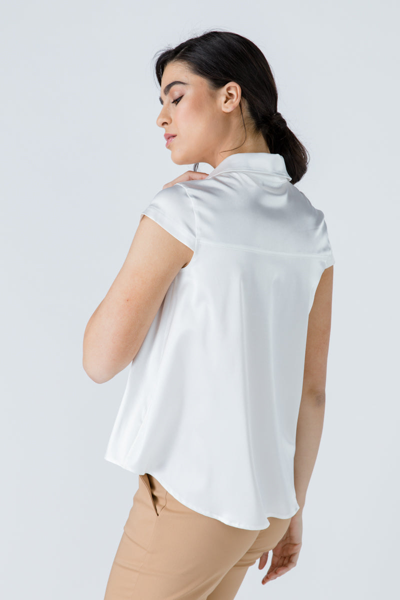 Ecru Cap Sleeve Shirt