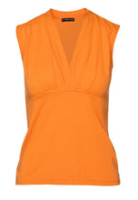 Load image into Gallery viewer, Orange Faux Wrap Sleeveless Top