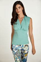 Load image into Gallery viewer, Mint Sleeveless Faux Wrap Top