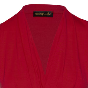 Red Faux Wrap Sleeveless Top