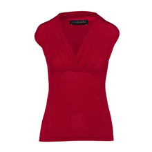 Load image into Gallery viewer, Red Faux Wrap Sleeveless Top