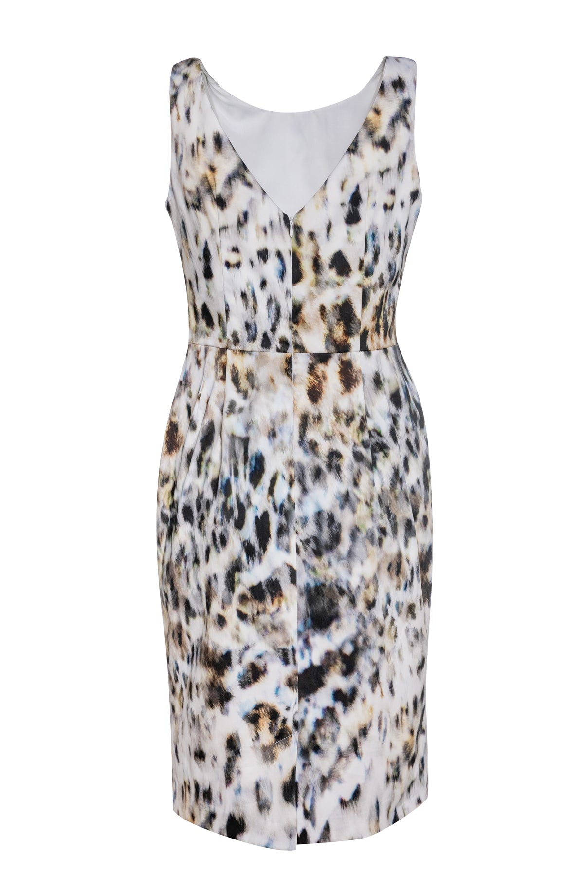 Sleeveless Fitted Animal Print Dress in Cotton Elastane