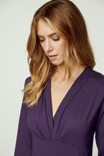 Load image into Gallery viewer, Ink Long Sleeve Faux Wrap Top in Stretch Jersey Sustainable Fabric