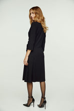 Load image into Gallery viewer, Black Faux Wrap Dress in Sustainable Fabric