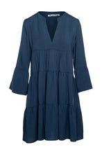 Load image into Gallery viewer, Indigo Tencel Gathered Seams Dress