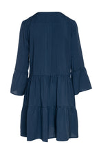 Load image into Gallery viewer, Indigo Tencel Gathered Seams Dress