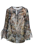 Load image into Gallery viewer, Print Voile Top with Flounce Sleeves