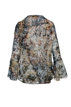 Load image into Gallery viewer, Print Voile Top with Flounce Sleeves