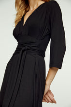 Load image into Gallery viewer, Black Empire Line Dress with Belt