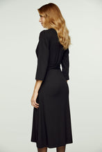 Load image into Gallery viewer, Black Empire Line Dress with Belt
