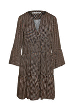 Load image into Gallery viewer, Print Gathered Seams dress with Bell Sleeves