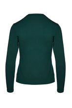 Load image into Gallery viewer, Green Long Sleeve Faux Wrap Top in Stretch Jersey Sustainable Fabric