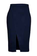 Load image into Gallery viewer, Navy Blue Mouflon Pencil Skirt