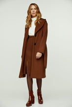 Load image into Gallery viewer, Chocolate Brown Colour Faux Mouflon Pencil Skirt