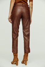 Load image into Gallery viewer, Chocolate Brown Faux Moire Leather Pants