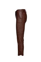 Load image into Gallery viewer, Chocolate Brown Faux Moire Leather Pants