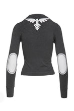 Load image into Gallery viewer, Dark Grey Top with Poplin Detail