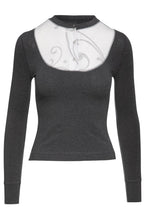 Load image into Gallery viewer, Dark Grey Top with Poplin Detail