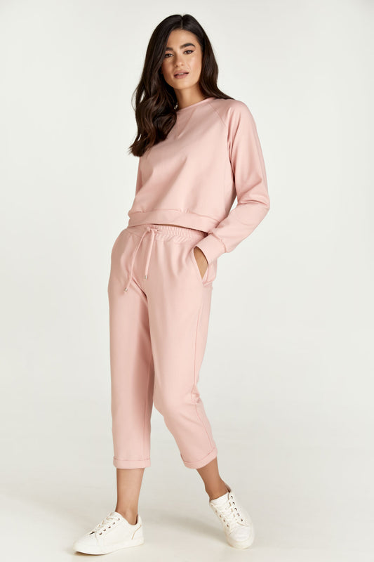 Pink Cropped Sweatpants