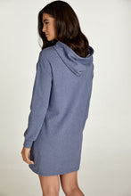 Load image into Gallery viewer, Indigo Mélange Hooded Mini Dress