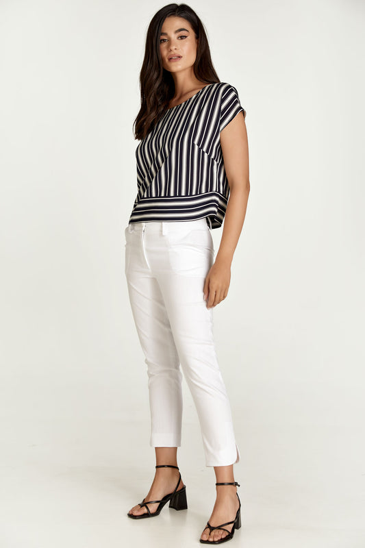 White Denim Style Cotton Pants