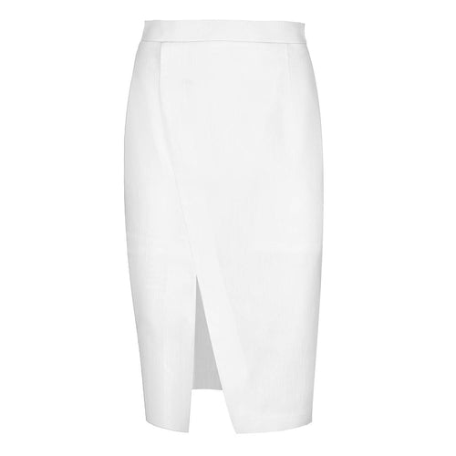 White Denim Style Pencil Skirt