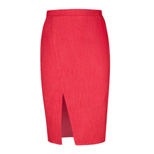 Load image into Gallery viewer, Red Denim Style Pencil Skirt