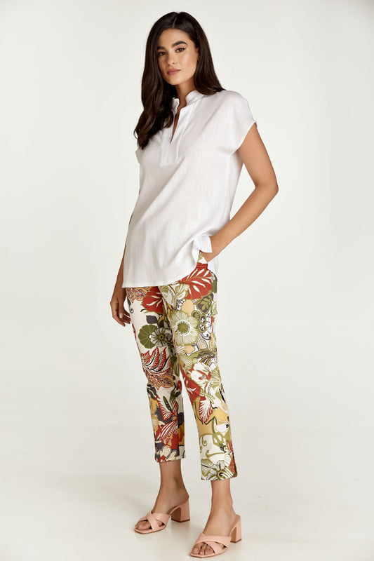 White Linen Style Sleeveless Top