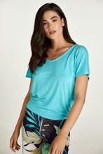 Load image into Gallery viewer, Turquoise Drape Back Top