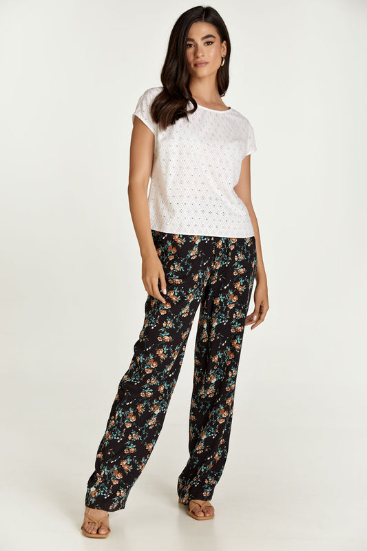 White Sleeveless Embroidered Top