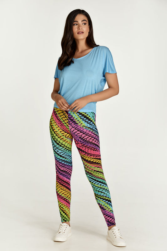 Lilac Multi-Coloured Print Leggings