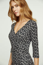 Load image into Gallery viewer, Print Faux Wrap Wool Dress
