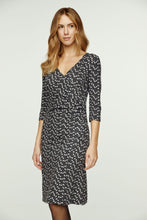 Load image into Gallery viewer, Print Faux Wrap Wool Dress