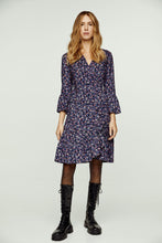 Load image into Gallery viewer, Floral Print Viscose Wrap Dress with Bell Sleeves
