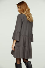 Load image into Gallery viewer, Anthracite Tencel Gathered Seams Dress