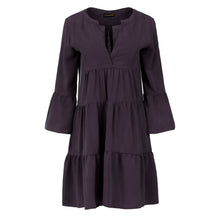 Load image into Gallery viewer, Anthracite Tencel Gathered Seams Dress