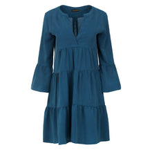 Load image into Gallery viewer, Dark Petrol Tencel Gathered Seams Dress
