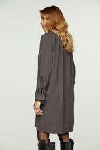 Load image into Gallery viewer, Dark Grey Pocket Detail Tencel Dress