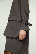 Load image into Gallery viewer, Dark Grey Pocket Detail Tencel Dress
