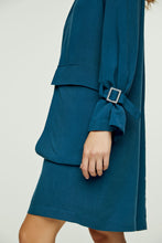 Load image into Gallery viewer, Petrol Blue Pocket Detail Tencel Dress