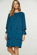 Load image into Gallery viewer, Petrol Blue Pocket Detail Tencel Dress