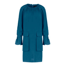 Load image into Gallery viewer, Petrol Blue Pocket Detail Tencel Dress