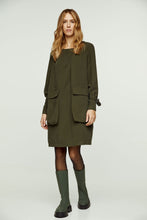 Load image into Gallery viewer, Khaki Pocket Detail Tencel Dress