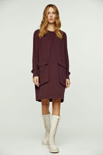 Load image into Gallery viewer, Burgundy Pocket Detail Tencel Dress