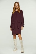 Load image into Gallery viewer, Burgundy Pocket Detail Tencel Dress