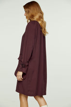 Load image into Gallery viewer, Burgundy Pocket Detail Tencel Dress