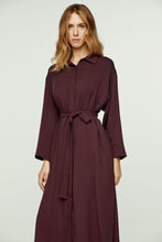 Load image into Gallery viewer, Burgundy Midi Dress with Side Slits